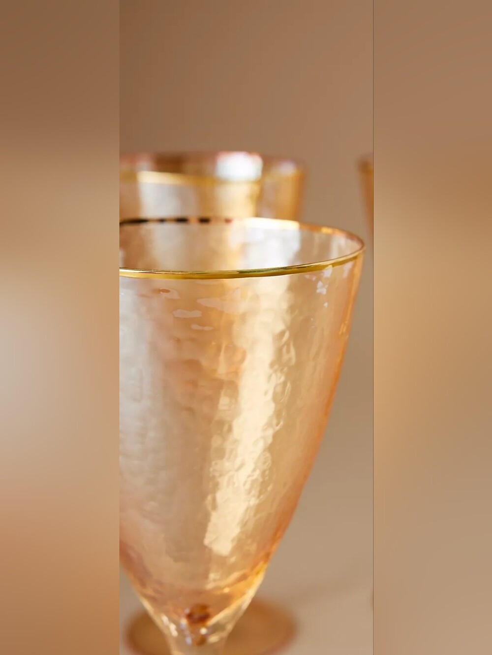 Anthropologie Zaza Lustered 24k Gold Accent Wine Glasses Set Of 2 New In Honey - Picture 2 of 6